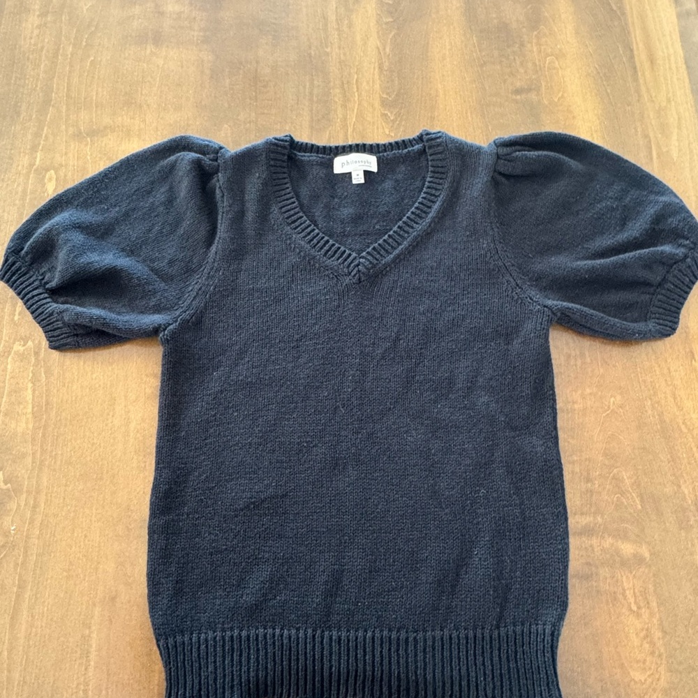 Philosophy Men's Deep Blue V-Neck Sweater